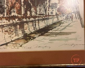 Signed Lithograph Bruton Parish Church by JOHN HAYMSON