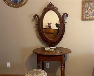 1800's Antique Vanity with Swivel Mirror