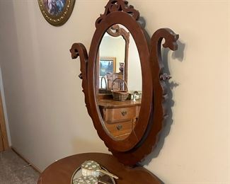 1800's Antique Vanity with Swivel Mirror