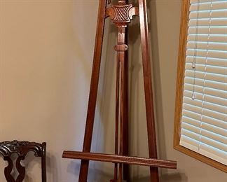 Large Carved Mahogany Easel