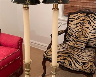 Pair of Brass Candlesticks. Each measures 14" H. 