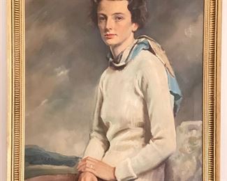 Portrait of a Lady. Oil on Canvas, Signed By Artist. Measures 27" x 37" unframed. Photo 1 of 2. 