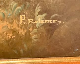 P. Rolence, "Spaniel" Oil on Canvas. Signed by Artist. Measures 23.25" W x 19" H. Photo 2 of 2. 