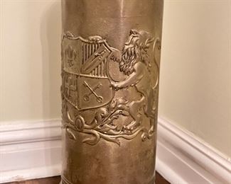 Brass "Coat of Arms" Umbrella Stand. Photo 2 of 2. 