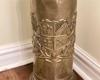 Brass "Coat of Arms" Umbrella Stand. Photo 1 of 2. 