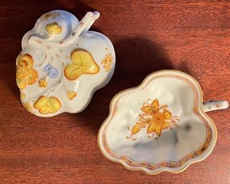Herend "Chinese Bouquet" Acorn-Shape Pin Trays - 2 Available. 