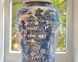 Pair of Antique Chinoiserie Ginger Jars on Rosewood Bases. Each Measures 18" H. Photo 1 of 7. 