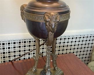 Antique Neoclassical Rams Head Table Lamp Photo 2 of 2. 
