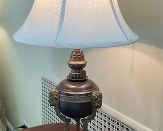 Antique Neoclassical Rams Head Table Lamp. Photo 1 of 2. 