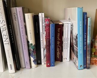 Assorted Coffee Table Books including: John Singer Sargent, Cartier Untamed, Cartier Jewelers Extraordinary, Harry Winston Rare Jewels, etc. 