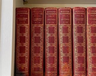 Leather Bound Modern Eloquence Volumes I, IV, V, VI VII & IX. 