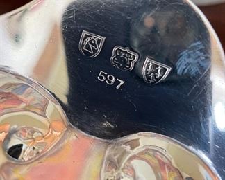 English Sterling Silver Clam Shell Serving Dish. Photo 2 of 2. 