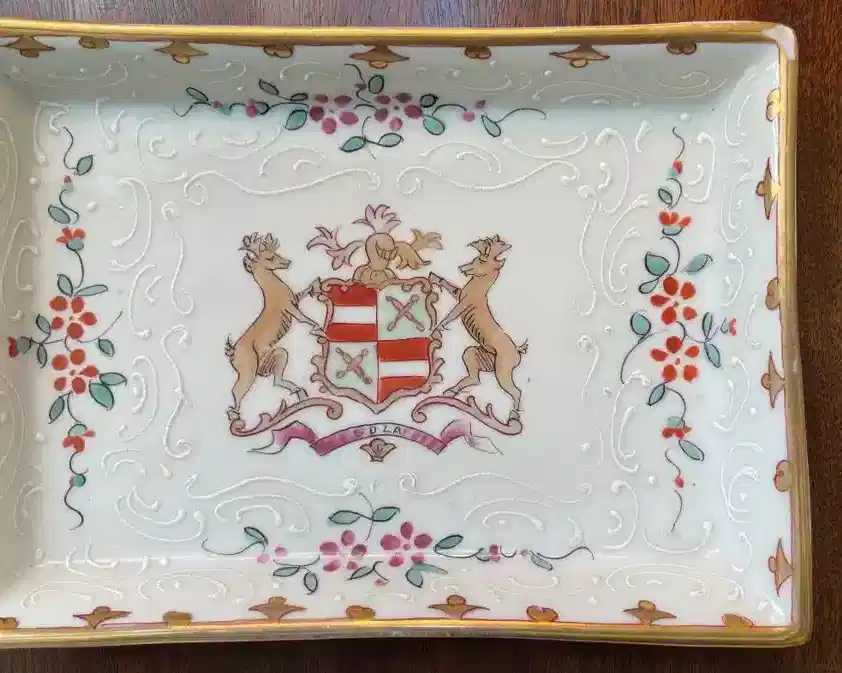 Vintage French Hand-Painted Pin Tray. Photo 1 of 2. 