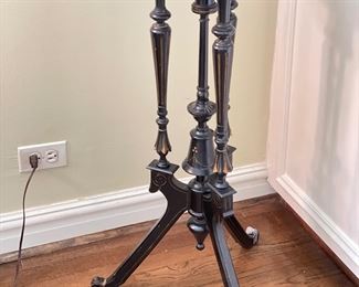 Victorian Ebonized Wood Plant Stand with Marble Top. Measures 30" H x 14" D. Photo 1 of 3. 