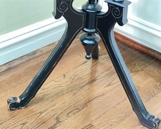 Victorian Ebonized Wood Plant Stand with Marble Top. Measures 30" H x 14" D. Photo 3 of 3. 