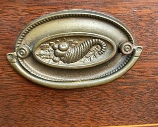 Vintage Reproduction Mahogany 4-Drawer Chest of Drawers. Measures 30"W x  36" H x 18" D. Photo 3 of 3. 