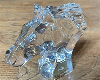 Baccarat Horse Figurine. Measures	6" W. Has Small Chip. 