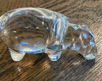 Orrefors Crystal Hippopotamus. 