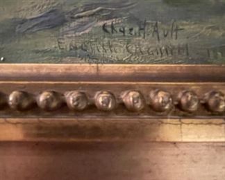 Nautical Oil on Canvas. Measures 12" W x 11" H. Signed by Artist. Photo 2 of 2. 