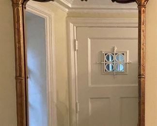 Antique Gilt-Carved Wood Mirror. Measures 25" W x 44" H. Photo 1 of 3. 