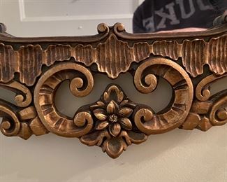 Antique Gilt-Carved Wood Mirror. Measures 25" W x 44" H. Photo 2 of 3. 