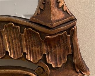 Antique Gilt-Carved Wood Mirror. Measures 25" W x 44" H. Photo 3 of 3. 