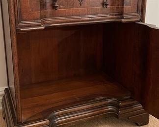 Vintage Italian Faux Drawer Satinwood Banded Cabinet with Cloverleaf Brass Pulls. Measures 29" W x 16" D x 34" H. Photo 4 of 6. 