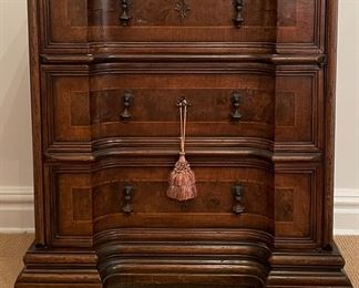 Vintage Italian Faux Drawer Satinwood Banded Cabinet with Cloverleaf Brass Pulls. Measures 29" W x 16" D x 34" H. Photo 1 of 6. 