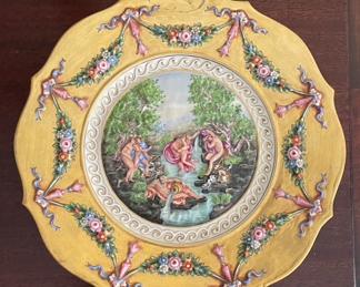 Capodimonte Porcellina Plate on Stand. Measures 8" D. Photo 1 of 2. 