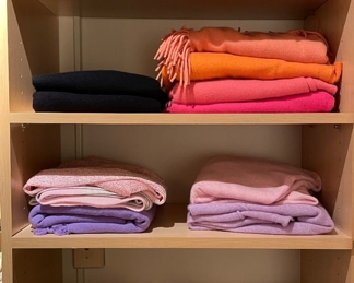 Cashmere & A Dozen Plus Hermes Scarves. 