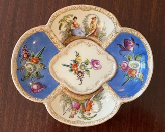 Lidded Victorian Porcelain Jar & Pin Tray. Photo 2 of 3. 