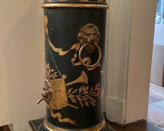 Decorative Metal Tole Urn - 2 Available. Photo 2 of 4. 