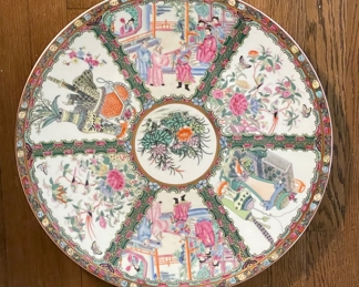 Vintage Famille Rose Medallion Porcelain Platter. Measures 18" D. Photo 1 of 4. 