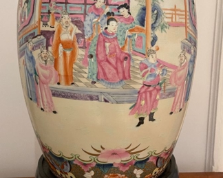 Vintage Famille Rose Medallion Lidded Urn on Base - 2 Available. One has Chip on Lid. Each Measures 16" H. Photo 1 of 6.