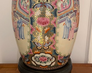 Vintage Famille Rose Medallion Lidded Urn on Base - 2 Available. One has Chip on Lid. Each Measures 16" H. Photo 2 of 6.