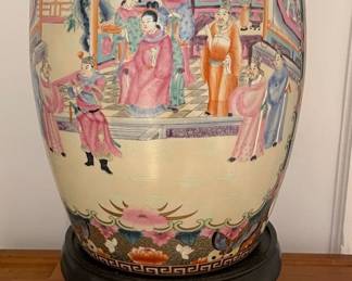 Vintage Famille Rose Medallion Lidded Urn on Base - 2 Available. One has Chip on Lid. Each Measures 16" H. Photo 3 of 6.