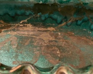 Vintage Italian Porcelain Cachepot. Repaired. Measures 21" W x 8" H. Photo 2 of 3. 