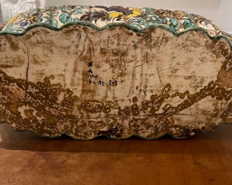 Vintage Italian Porcelain Cachepot. Repaired. Measures 21" W x 8" H. Photo 3 of 3. 