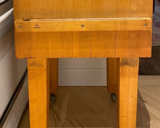 Vintage Adams Butcher Block Carving Table on Casters. Measures 24" x 24" x 35" H. Photo 1 of 3. 