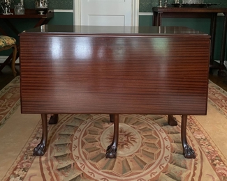 Vintage Mahogany Drop Leaf Dining Table. Measures 41.5 - 76.5"W x 19" D x 30" H with Two 17.5" Drop Leaves. Photo 2 of 5. 