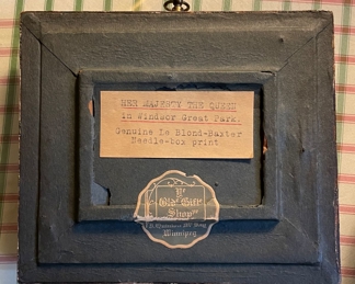 Antique "Her Majesty The Queen in Windsor Park" Shadow Box. Measures 6" W x 5.5" H. Photo 2 of 2. 