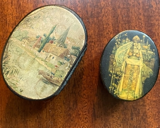 Small Antique Hand-Painted Wood Boxes. Photo 2 of 2.