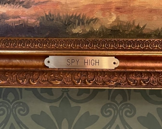 Judy Berkowitz, "Spy High" Oil on Canvas Signed. Measures 11.5" x 18.5" Unframed. Photo 2 of 3. 