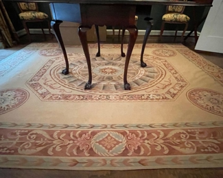 Vintage French Needlepoint Rug. Measures 10" x 7' 9." Photo 2 of 4. 