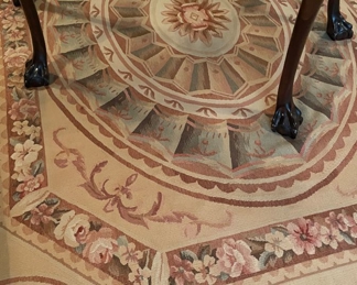 Vintage French Needlepoint Rug. Measures 10" x 7' 9." Photo 3 of 4. 