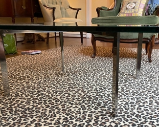 Vintage Barcelona Coffee Table by Mies Van Der Rohe for Knoll with Chrome Base. Measures 40" x 40" x 17" H. Photo 3 of 3. 
