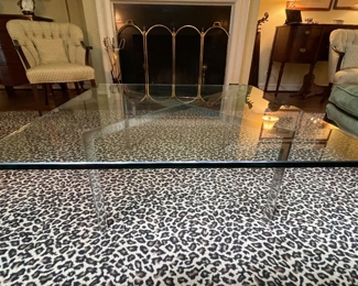 Vintage Barcelona Coffee Table by Mies Van Der Rohe for Knoll with Chrome Base. Measures 40" x 40" x 17" H. Photo 2 of 3. 