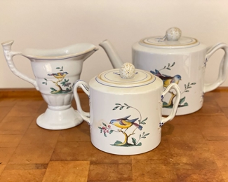 Copeland Spode Queen's Bird Coffee, Cream & Sugar Set. 