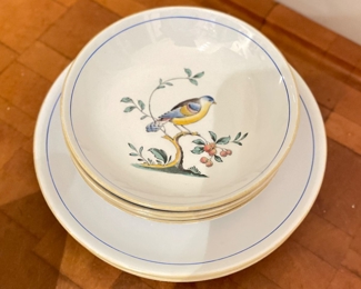 Set of 4 Copeland Spode Queen's Bird Fruit Dishes & 5 Under plates. 