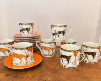 Lynn Chaise, Tiger Raj. Set of 10 Espresso Cups & Saucers. Photo 1 of 2. 
